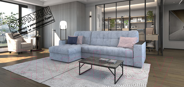 Изображение товара Диван угловой Rivalli Порто 155 с оттоманкой 150 (Tango Terra)