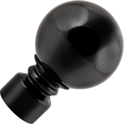 Изображение товара Набор наконечников для карниза АС ФОРОС Шар большой D19 (2шт, черный матовый)