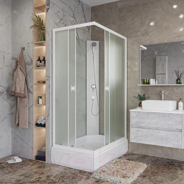 Изображение товара Душевая кабина Niagara Promo P110/80/26Q/MT/BK 110x80x195