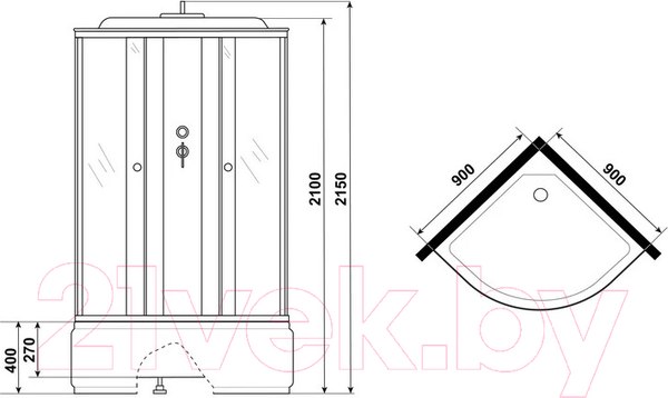 Изображение товара Душевая кабина Niagara Promo P90/40/MT 90x90x215