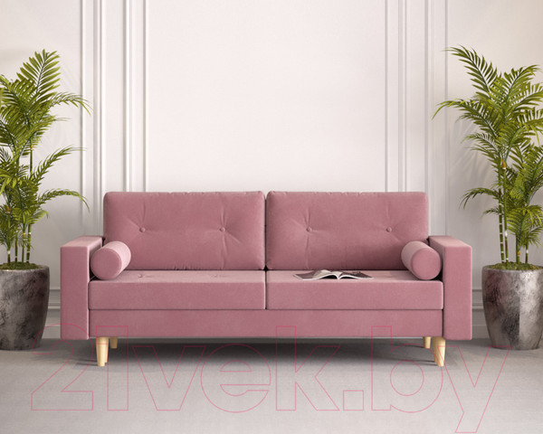 Изображение товара Диван Mebel-Ars Белфаст (велюр пудра НВ-178/26)