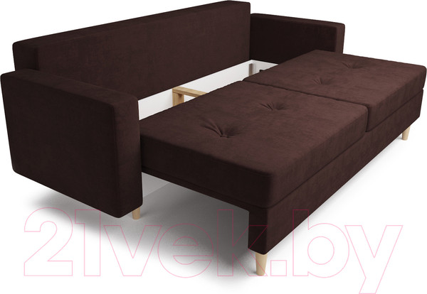 Изображение товара Диван Mebel-Ars Белфаст (велюр шоколадный НВ-178/26)