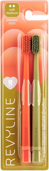 Изображение товара Набор зубных щеток Revyline Duo SM6000 / 7000 (2шт, оранжевый/хаки)
