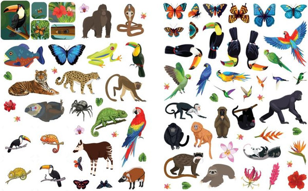 Изображение товара Развивающая книга Эксмо 150 наклеек. В джунглях, мягкая обложка