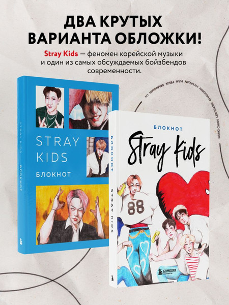 Изображение товара Блокнот Бомбора Stray Kids / 9785041861711 (серый)
