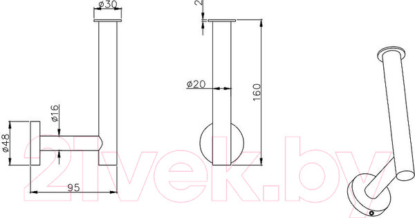 Изображение товара Держатель для туалетной бумаги Aquatek Вега AQ4007CR
