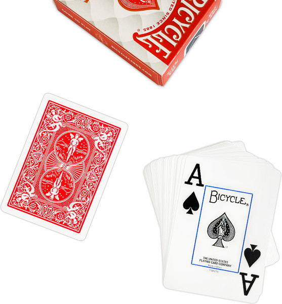 Изображение товара Игральные карты Bicycle Prestige Rider 100% Plastic Jumbo / F44100-r (красный)