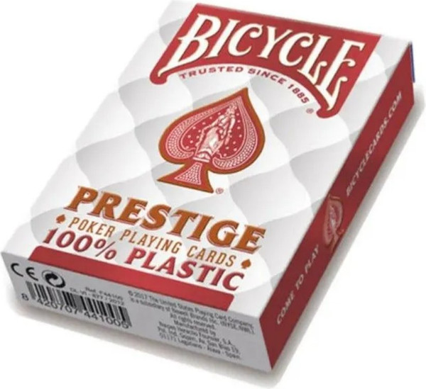 Изображение товара Игральные карты Bicycle Prestige Rider 100% Plastic Jumbo / F44100-r (красный)