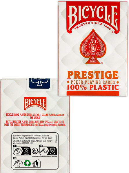 Изображение товара Игральные карты Bicycle Prestige Rider 100% Plastic Jumbo / F44100-r (красный)