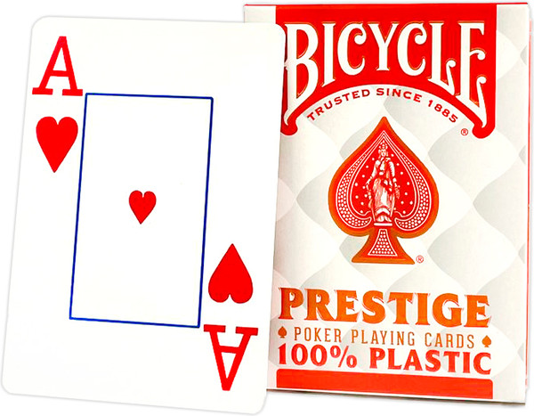 Изображение товара Игральные карты Bicycle Prestige Rider 100% Plastic Jumbo / F44100-r (красный)