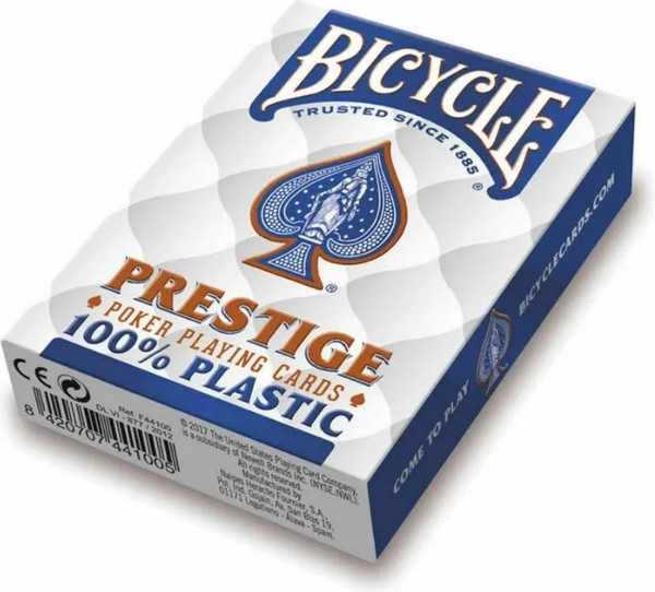 Изображение товара Игральные карты Bicycle Prestige Rider 100% Plastic Jumbo / F44100-b (синий)