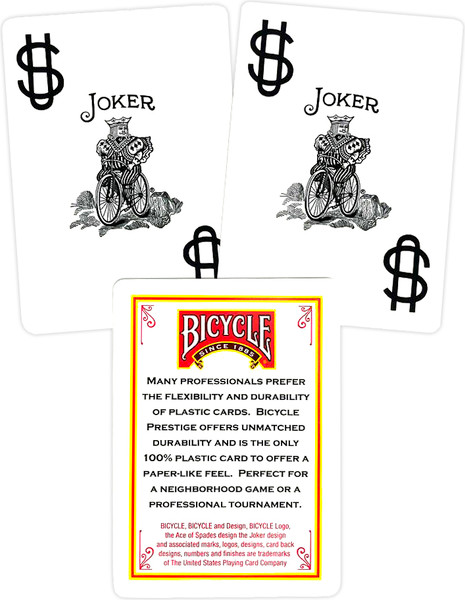 Изображение товара Игральные карты Bicycle Prestige Rider 100% Plastic Jumbo / F44100-b (синий)