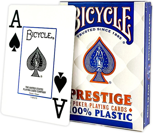 Изображение товара Игральные карты Bicycle Prestige Rider 100% Plastic Jumbo / F44100-b (синий)