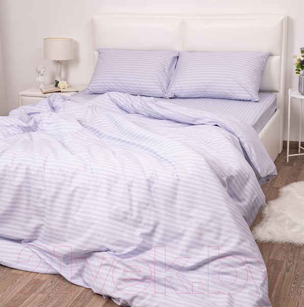 Изображение товара Пододеяльник Milanika Светло-серый 1.5сп (поплин-страйп)