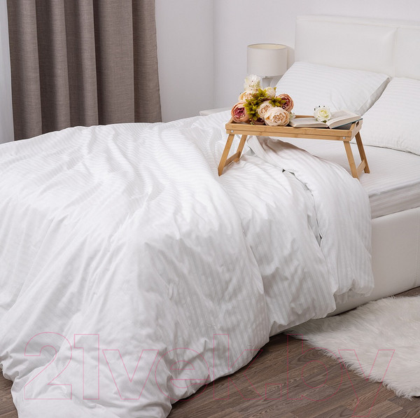 Изображение товара Пододеяльник Milanika Белый 2сп (поплин-страйп)