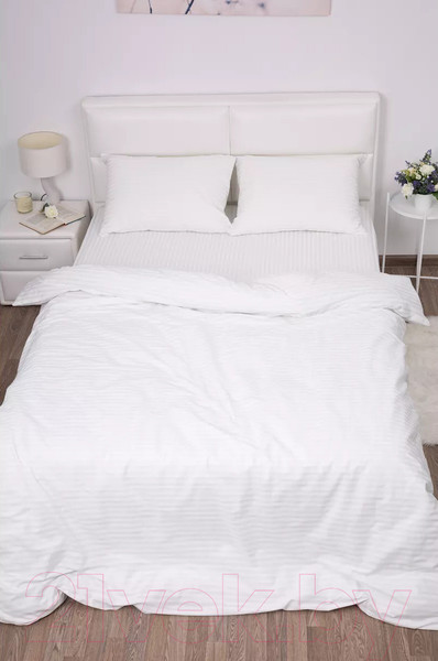 Изображение товара Пододеяльник Milanika Белый 2сп (поплин-страйп)