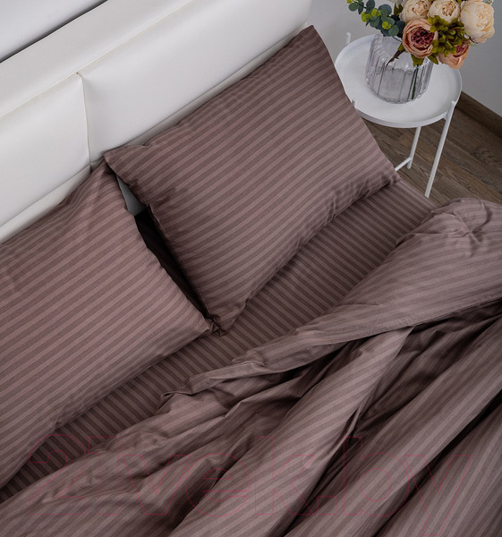 Изображение товара Пододеяльник Milanika Какао 2сп (поплин-страйп)