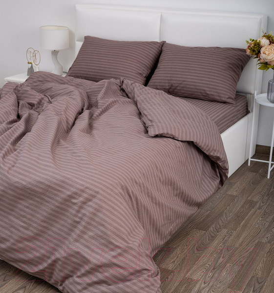 Изображение товара Пододеяльник Milanika Какао 2сп (поплин-страйп)