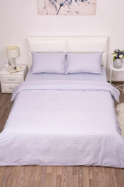 Изображение товара Пододеяльник Milanika Светло-серый 2сп (поплин-страйп)