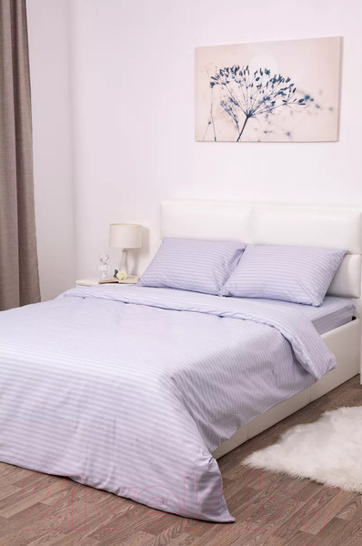 Изображение товара Пододеяльник Milanika Светло-серый 2сп (поплин-страйп)