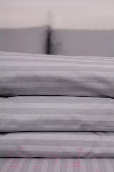 Изображение товара Пододеяльник Milanika Темно-серый 2сп (поплин-страйп)