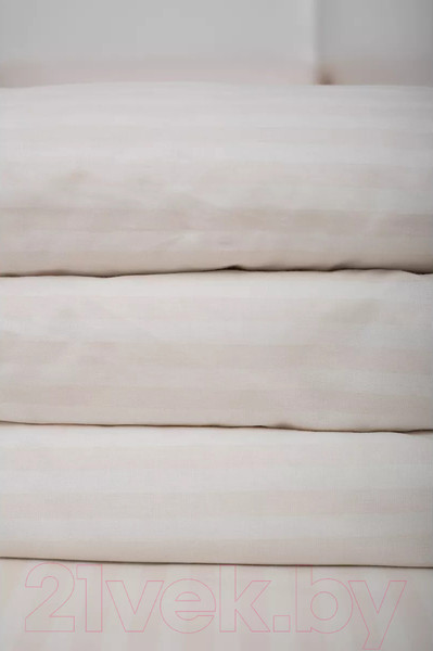 Изображение товара Пододеяльник Milanika Бежевый Евро (поплин-страйп)