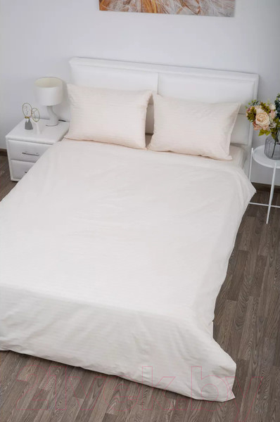 Изображение товара Пододеяльник Milanika Бежевый Евро (поплин-страйп)