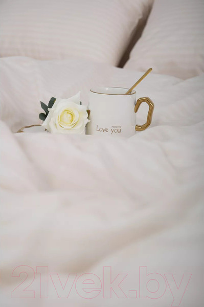 Изображение товара Пододеяльник Milanika Бежевый Евро (поплин-страйп)