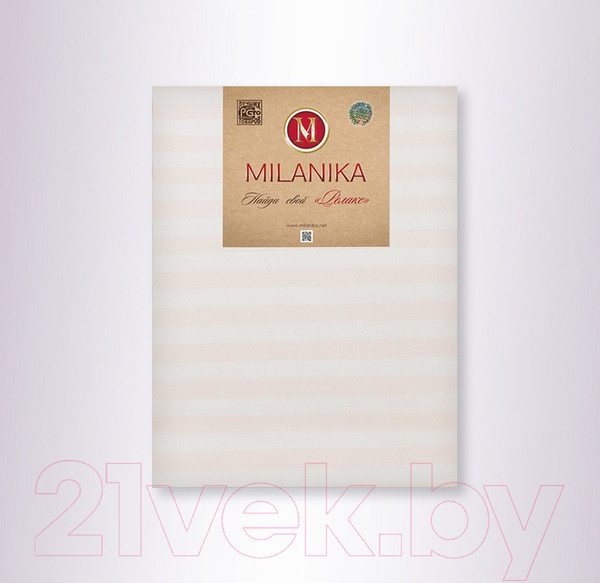 Изображение товара Пододеяльник Milanika Бежевый Евро (поплин-страйп)