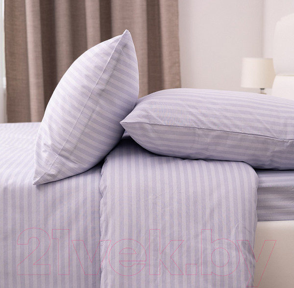 Изображение товара Пододеяльник Milanika Светло-серый Евро (поплин-страйп)