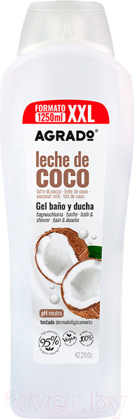 Изображение товара Гель для душа Agrado Bath & Shower Gel Coconut Milk (1.25л)