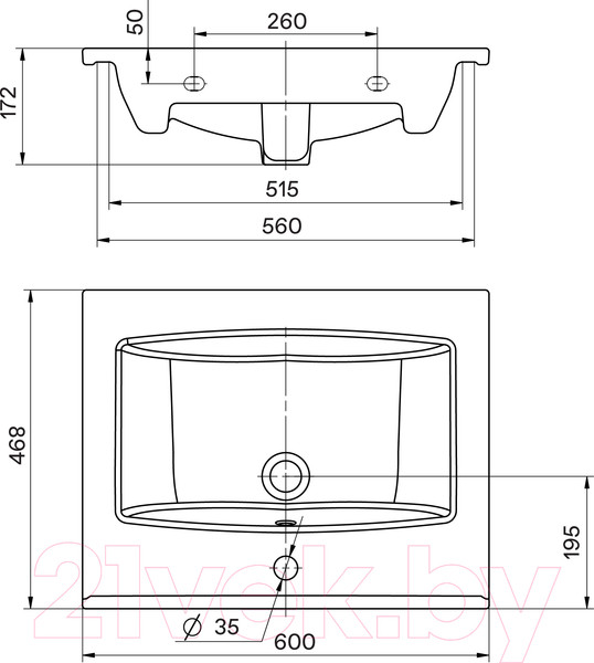 Изображение товара Тумба с умывальником Акватон Форест 60 / 1A2782K0FR9C0 (дуб рошелье/сумеречный голубой)