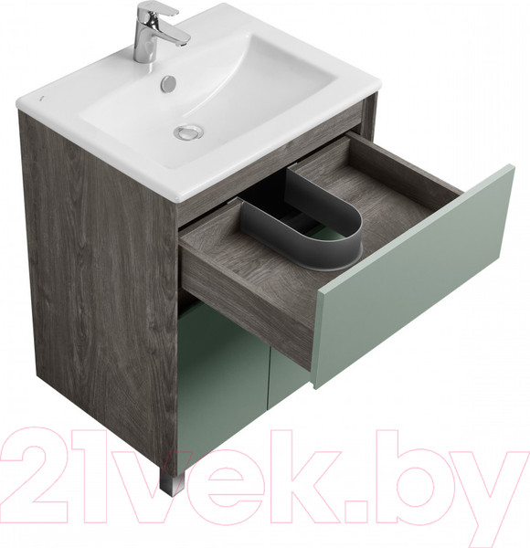 Изображение товара Тумба с умывальником Акватон Форест 60 / 1A2782K0FR9C0 (дуб рошелье/сумеречный голубой)