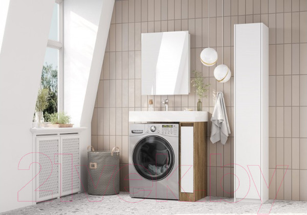 Изображение товара Шкаф с зеркалом для ванной Акватон Лондри 60 (1A278502LH010)