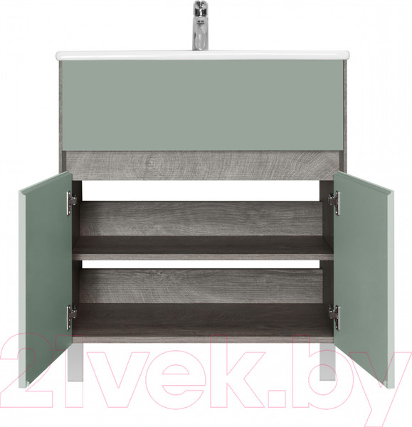 Изображение товара Тумба с умывальником Акватон Форест 75 / 1A2783K0FR9C0 (дуб рошелье/сумеречный голубой)