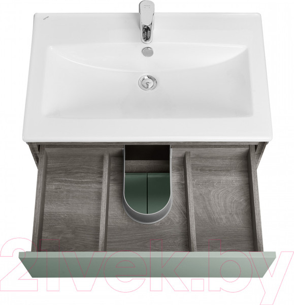 Изображение товара Тумба с умывальником Акватон Форест 75 / 1A2783K0FR9C0 (дуб рошелье/сумеречный голубой)