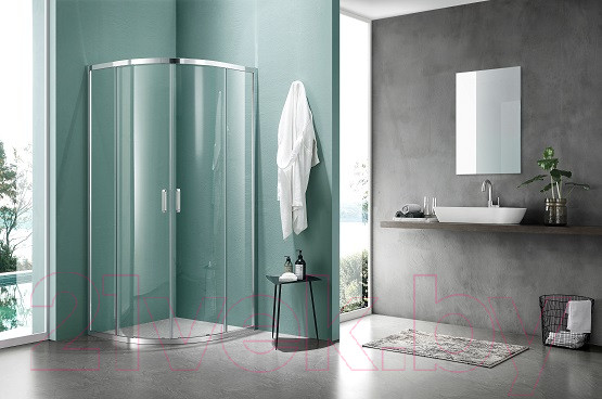 Изображение товара Душевой уголок Aquatek 90x90 / AQ ARI RO 09020CH (хром/прозрачное стекло)