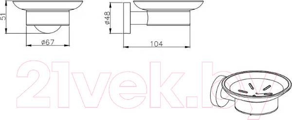 Изображение товара Мыльница Aquatek Вега AQ4003CR