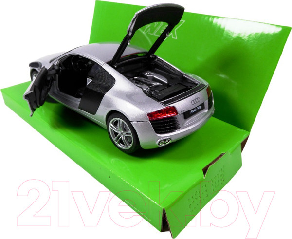 Изображение товара Масштабная модель автомобиля Welly Audi R8 Coupe / 22493W (серебристый)