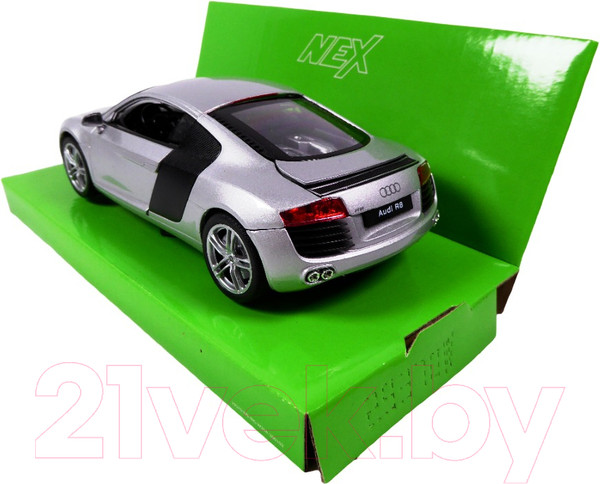 Изображение товара Масштабная модель автомобиля Welly Audi R8 Coupe / 22493W (серебристый)