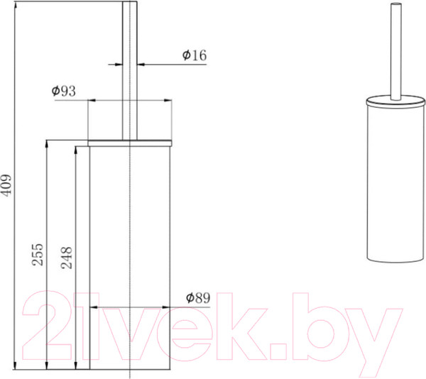 Изображение товара Ершик для унитаза Aquatek Вега AQ4011MB