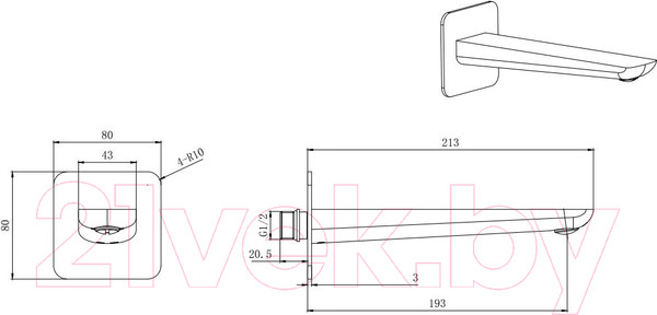 Изображение товара Излив Aquatek Вега AQ1041MB