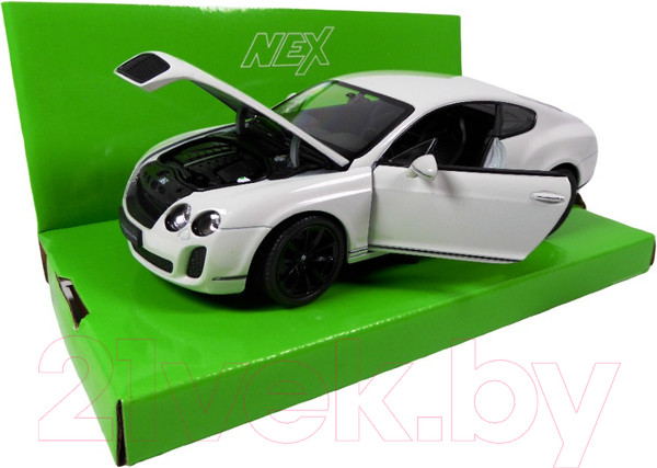 Изображение товара Масштабная модель автомобиля Welly Bentley Continental Supersports / 24018W (белый)