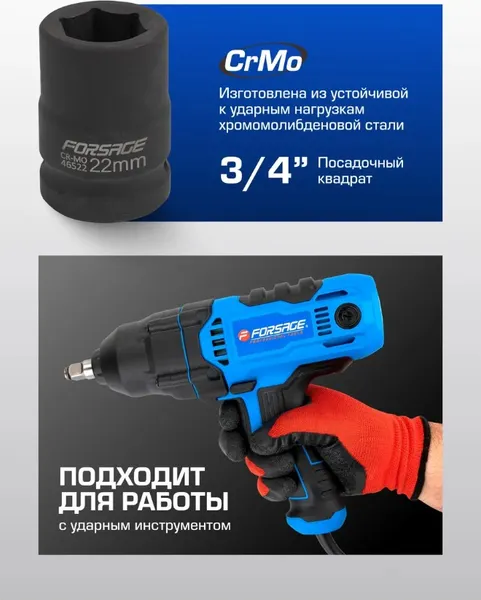 Изображение товара Головка слесарная Forsage F-46522 (6847)