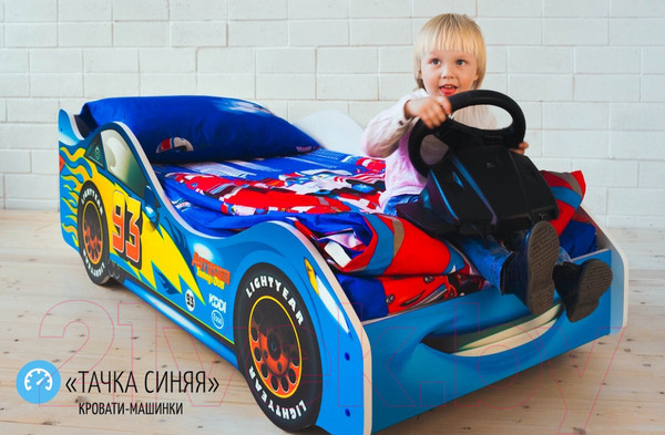 Изображение товара Стилизованная кровать детская Бельмарко Тачка / 514 (синий)