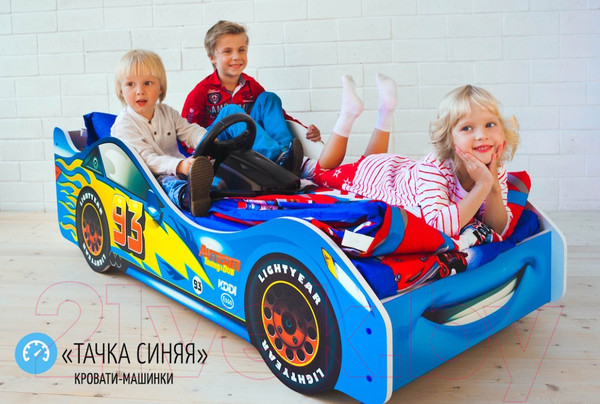 Изображение товара Стилизованная кровать детская Бельмарко Тачка / 514 (синий)