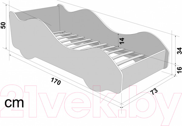 Изображение товара Стилизованная кровать детская Бельмарко Тачка / 514 (синий)