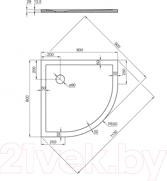 Изображение товара Душевой поддон Акватон Калифорния 80x80 (1A740036CA010)