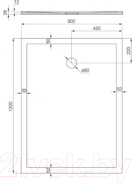 Изображение товара Душевой поддон Акватон Калифорния 120x90 (1A737736CA010)