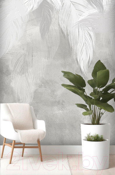 Изображение товара Фотообои листовые Vimala Перья на бетоне 3 (270x200)